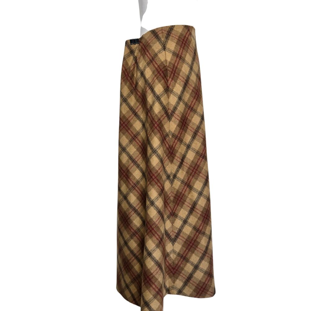 Vintage Womens Heritage Wool Maxi Skirt Plaid Old Money East Coast Brown Fall 10 - Picture 3 of 12